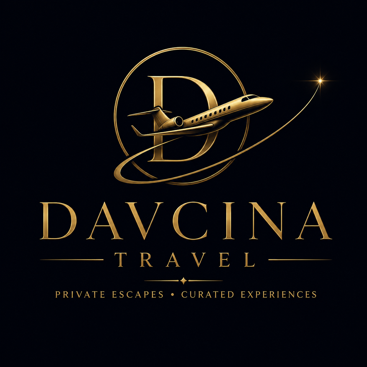 DAVCINA TRAVEL luxury private jet logo
